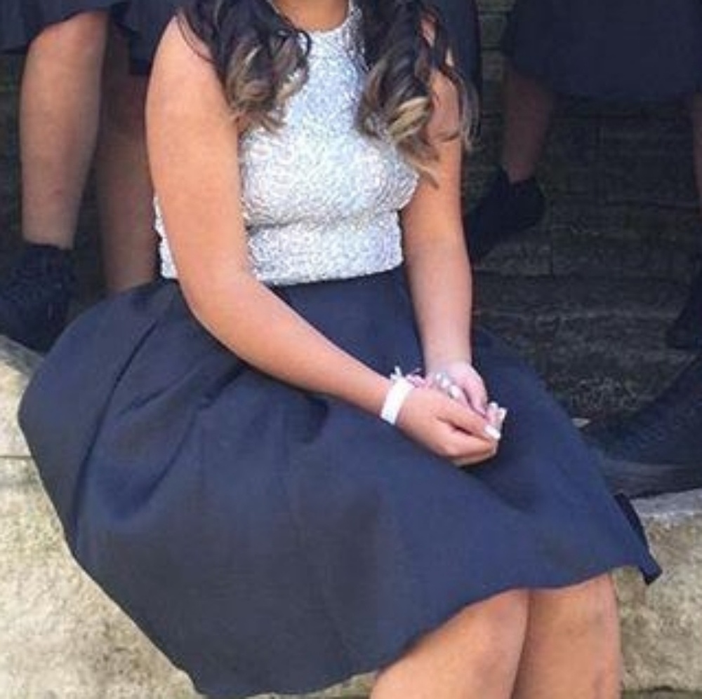 Silver and black dress